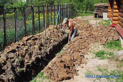 Kako kopati rov za temelj, opskrbu vodom