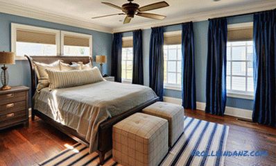 Plava boja u unutrašnjosti spavaće sobe - 50 primjera i pravila dizajna