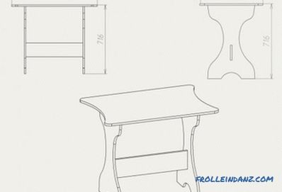 Kuhinjski stol "uradi sam" - upute za izradu, crteže i montažne sheme (video)