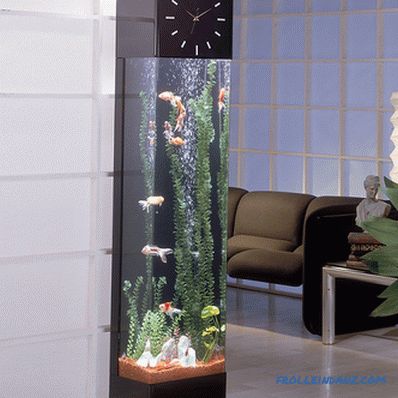 Akvarij u unutrašnjosti stana ili kuće