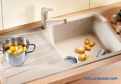 Kameni sudoper za kuhinju - za i protiv različitih vrsta